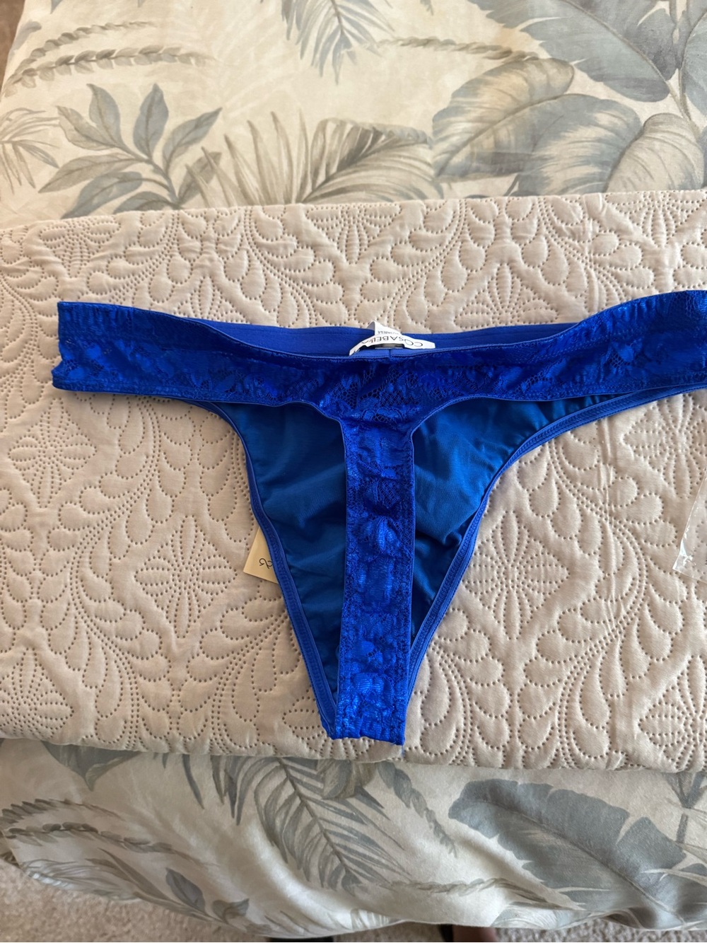 Cosabella Men's Med Never Say Never Classic G-String in Cobalt Blue